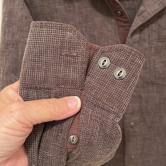 Kuhl Uproar Button Up waffle long sleeve Shirt men’s sz S variegated browns . - Picture 8 of 16